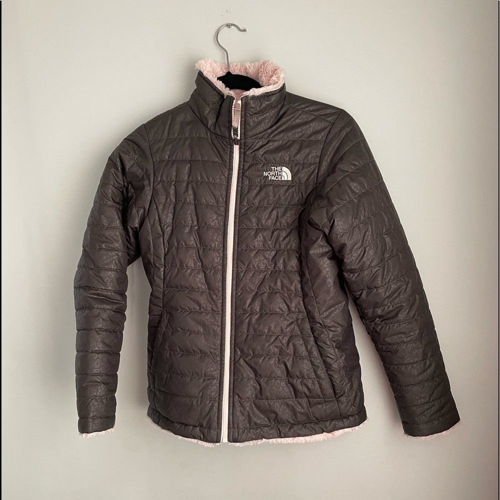 Girls North Face reversible puffer jacket